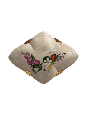 England Serving Dish Trinket Bowl Art Deco Style Floral Design